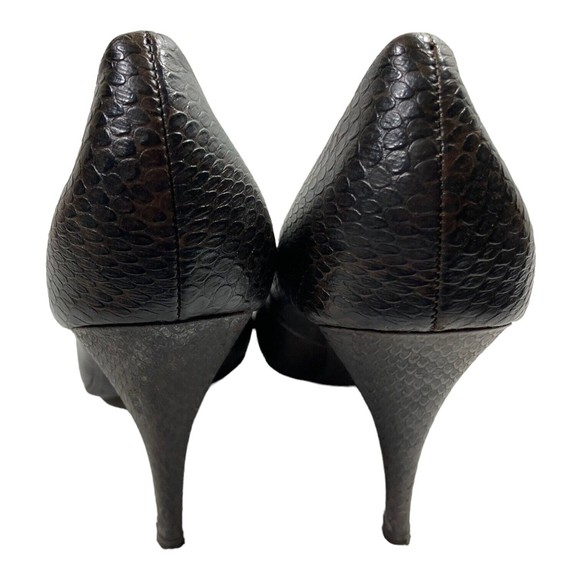 MOSSIMO Slip On Heels Pumps Women's 8M  Brown Faux Leather Snake - Picture 7 of 9